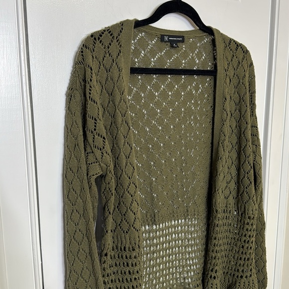 INC International Concepts Green Open Front Cardigan - Picture 6 of 8